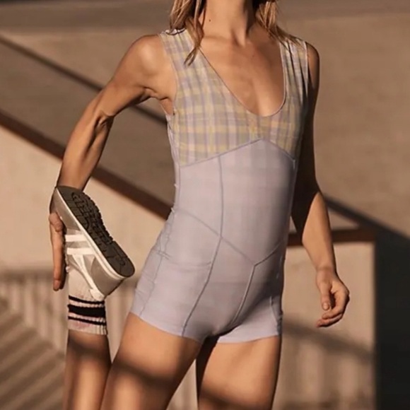 NWT Free People Movement Sheer Luck Set Romper Skirt FP Movement Bluebell Combo - Picture 12 of 14